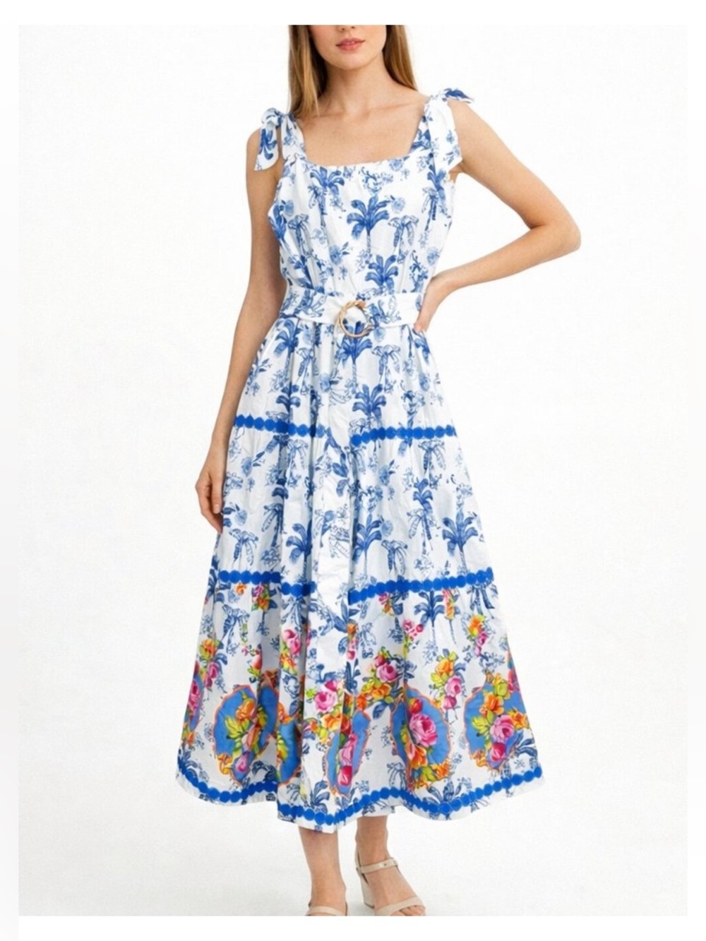 Tuckernuck Emily Lovelock Blue and White Floral Sundress size XS